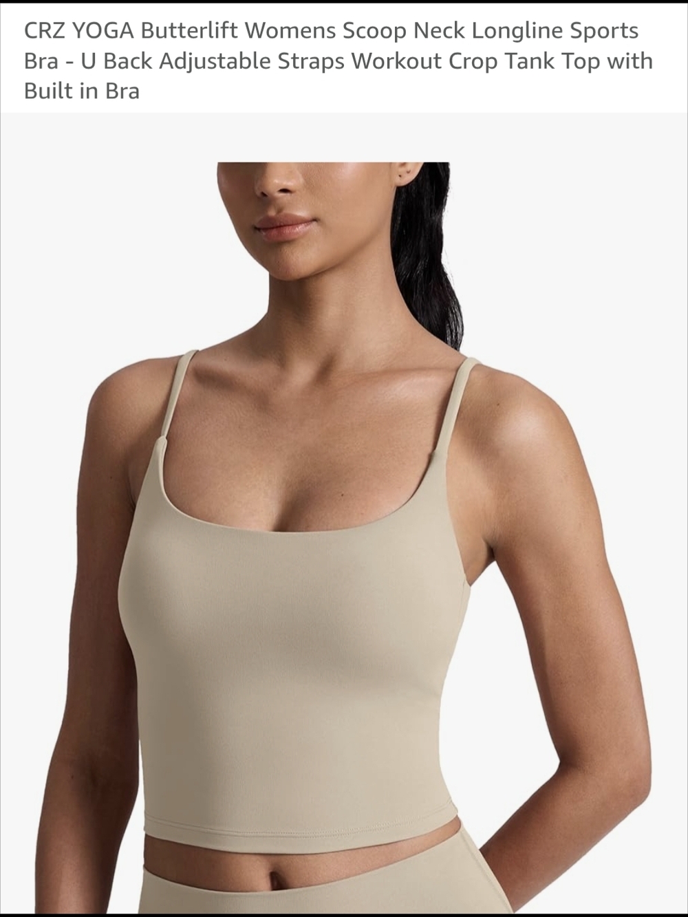 CRZ YOGA Butterlift Scoop Neck Longline Sports Bra - Oak